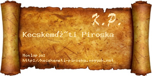 Kecskeméti Piroska névjegykártya