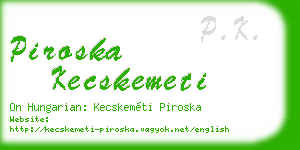 piroska kecskemeti business card